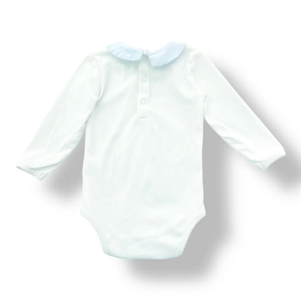 Maison Me | Syd Long Sleeve Pointed Collar Bodysuit (6-12 mos) 💙
